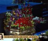 Le cercueil de Michael Jackson au Staples Center, à Los Angeles, le 7 juillet 2009.