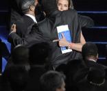 Brooke Shields et Jermaine Jackson, au Staples Center de Los Angeles, le 7 juillet 2009. 