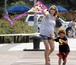 Heidi Klum et ses enfants à New York, hier