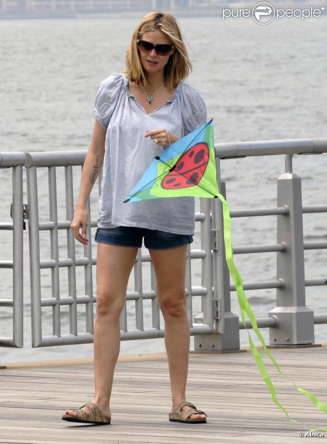 Heidi Klum et ses enfants à New York, hier