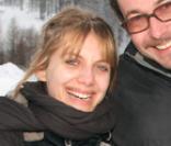 Laurent Boisselier et Mélanie Laurent à Val d'Isère sur le circuit Audi Driving