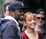 Rachel McAdams à New York sur le tournage de Morning Glory le 26 juillet 2009, en compagnie de 50 Cent