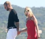 Kate Moss et Stefano Pilati quittant le Club 55 à St Tropez, le 4/08/09