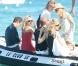 Stefano Pilati entouré par Kate Moss et Karen Mulder à St Tropez, le 4/08/09