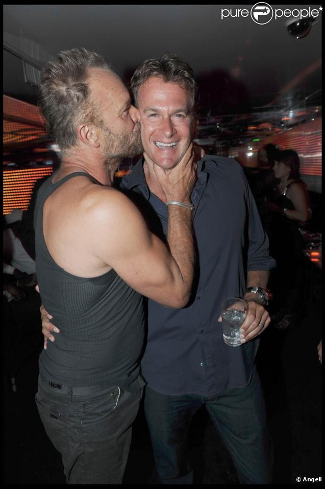 Sting et Rande Gerber au VIP Room de Saint-Tropez, le 6 août 2009
