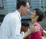 Le prince Joachim de Danemark et sa première épouse Alexandra Manley ont accompagné, comme chaque année, leurs enfants Nikolai et Felix pour leur premier jour d'école, le 11 août 2009