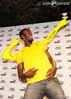 Usain Bolt en conférence de presse à Berlin le 13 août 2009