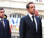 Nicolas Sarkozy et François Fillon lors de la célébration du 65ème anniversaire de la libération de Paris (Préfecture de Paris -25 août 2009)