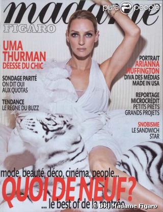 Uma Thurman en couverture de Madame Figaro