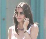 David Arquette rend visite à Courteney Cox avec leur fille Coco sur le tournage de la série Cougar Town le 8 septembre 2009