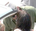 David Arquette rend visite à Courteney Cox avec leur fille Coco sur le tournage de la série Cougar Town le 8 septembre 2009
