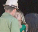 David Arquette rend visite à Courteney Cox avec leur fille Coco sur le tournage de la série Cougar Town le 8 septembre 2009