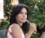 David Arquette rend visite à Courteney Cox avec leur fille Coco sur le tournage de la série Cougar Town le 8 septembre 2009
