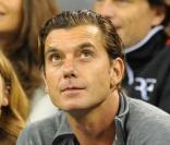 Gavin Rossdale et Mirka Vavrinec - épouse de Roger Federer - au match disputé entre Roger Federer et Robin Söderling à l'US Open le 9 septembre 2009