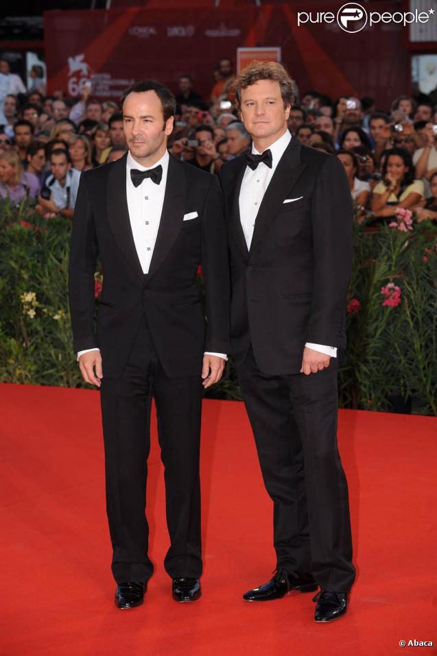 Cérémonie de clôture de la 66e Mostra de Venise, le 12 septembre 2009 : Tom Ford et Colin Firth, réalisateur et interprète principal de  A single man  