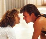 Patrick Swayze avec Jennifer Grey sur le tournage de Dirty Dancing en 1988 