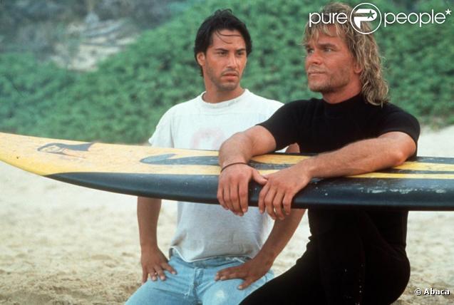 Patrick Swayze avec Keanu Reeves en 1991 pour Point Break 