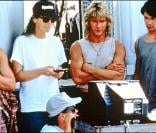 Patrick Swayze sur le tournage de Point Break en 1991 avec Keanu Reeves