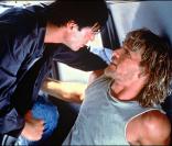 Patrick Swayze sur le tournage de Point Break avec Keanu Reeves en 1991