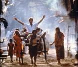 Patrick Swayze sur le tournage de La Cité de la Joie en 1992