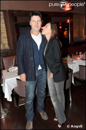 Vanessa Demouy et son mari Philippe Lellouche chez Castel, le 16 septembre 2009, lors de la soirée de la maison Mumm