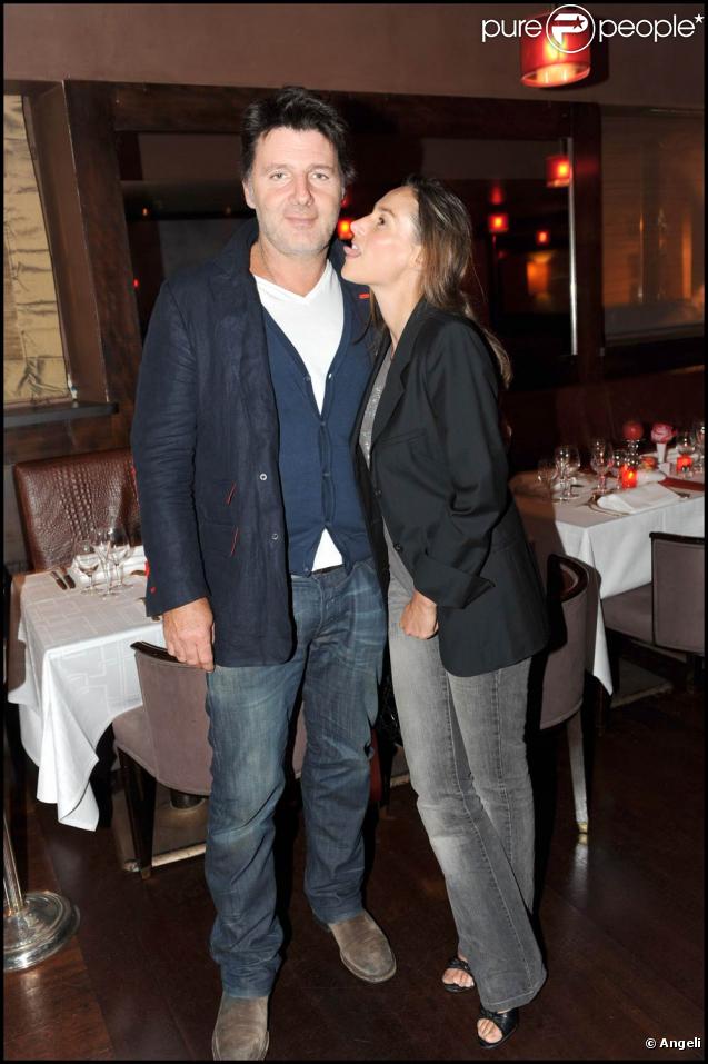 Vanessa Demouy et son mari Philippe Lellouche chez Castel, le 16 septembre 2009, lors de la soirée de la maison Mumm