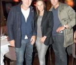 Vanessa Demouy et son mari Philippe Lellouche avec David Brécourt chez Castel, le 16 septembre 2009, lors de la soirée de la maison Mumm