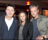 Vanessa Demouy et son mari Philippe Lellouche avec David Brécourt chez Castel, le 16 septembre 2009, lors de la soirée de la maison Mumm