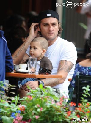 Christian Vieri et sa famille à New York, le 1er septembre 2009