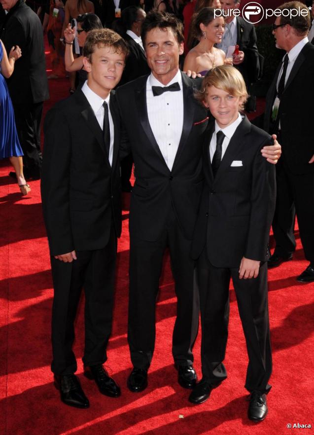 Robe Lowe et ses fils Edward et John à la 61e cérémonie des Emmy Awards. 20/09/09