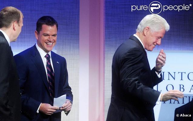 Bill Clinton accueille Matt Damon lors de la 5e Clinton Global Initiative