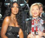 Kelly Rowland et Simona Ventura au défilé Dsquared à Milan, le 28 septembre 2009
