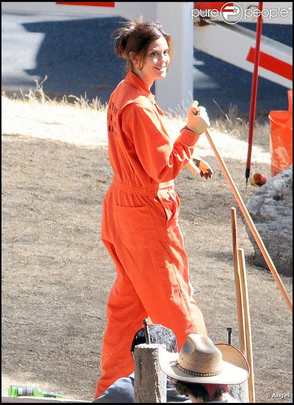 Teri Hatcher et Dana Delany sur le tournage de Desperate Housewives dans Griffith Park à Los Angeles le 5 octobre 2009