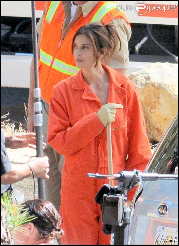 Teri Hatcher et Dana Delany sur le tournage de Desperate Housewives dans Griffith Park à Los Angeles le 5 octobre 2009