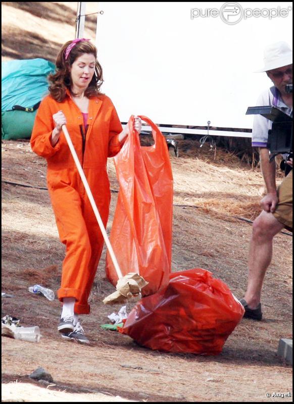 Teri Hatcher et Dana Delany sur le tournage de Desperate Housewives dans Griffith Park à Los Angeles le 5 octobre 2009