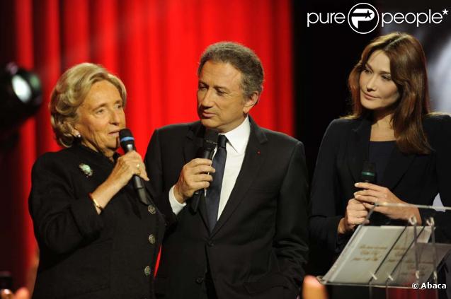 Bernadette Chirac, Michel Drucker et Carla Bruni