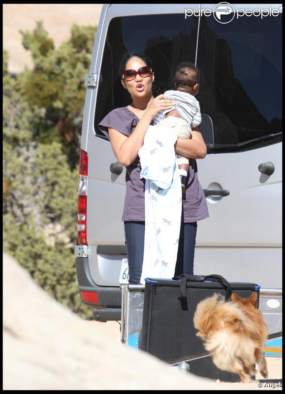 Kimora Lee et son fils Kenzo sur le tournage de sa série réalité 