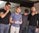 Ronan Keating et les membres de Boyzone Mikey Graham, Shane Lynch et Keith Duffy lors des funérailles de Stephen Gately de Boyzone en l'église Saint Laurence O'Toole en Irlande le 17 octobre 2009
