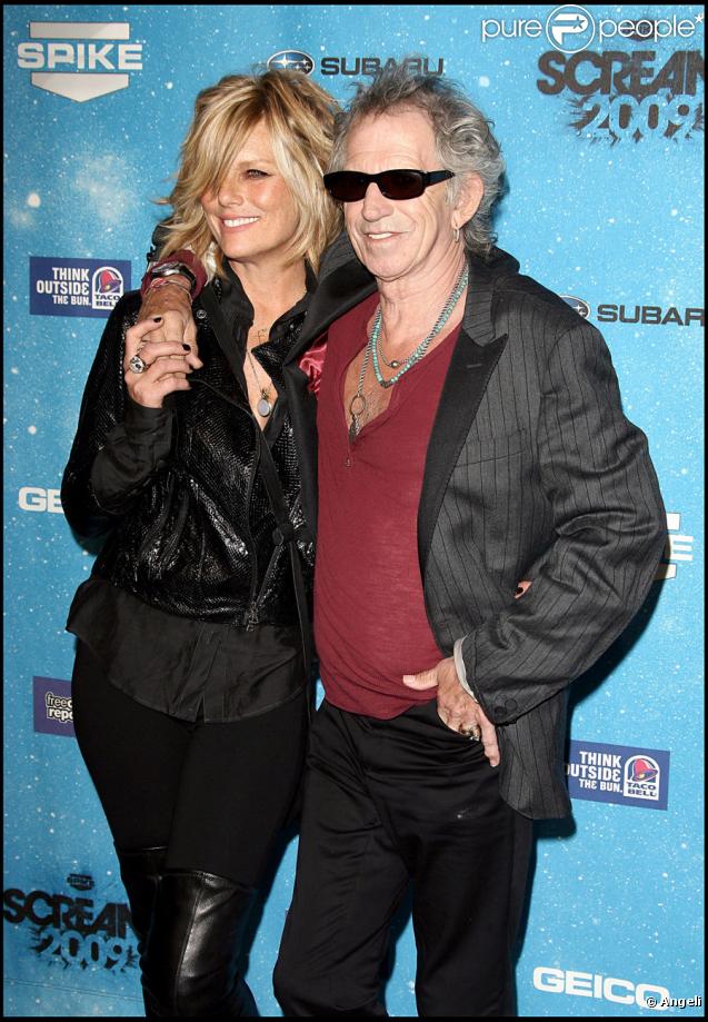 Patti Hansen et Keith Richards lors de la cérémonie des Scream Awards 2009 de Spike TV à Los Angeles le 17 octobre 2009