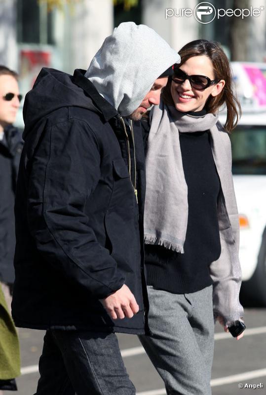 Jennifer Garner et Ben Affleck profitent d'une petite pause sur le tournage de  The Town  pour se retrouver un peu. Octobre 2009