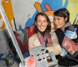 Alexia Laroche-Joubert et Alessandra Sublet, à l'occasion de la Demolition Party organisée par la marque LG pour le lancement de ses nouveaux écrans plats, à l'Esplanade de la Dafense, à Paris, le 27 octobre 2009 !