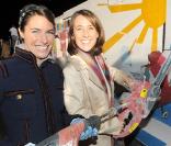 Alessandra Sublet et Alexia Laroche-Joubert, à l'occasion de la Demolition Party organisée par la marque LG pour le lancement de ses nouveaux écrans plats, à l'Esplanade de la Dafense, à Paris, le 27 octobre 2009 !
