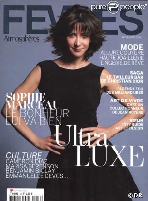 Sophie Marceau en couverture de FEMMES