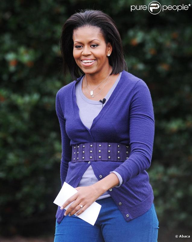 Michelle Obama dans les jardins de la Maison Blanche le 29 octobre 2009 