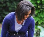 Michelle Obama dans les jardins de la Maison Blanche le 29 octobre 2009 