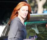 Marcia Cross a donné une interview à la chaîne extra dans le country club de San Fernando Valley le 2 novembre 2009