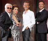 Le jury de X-Factor et l'animateur Alexandre Devoise