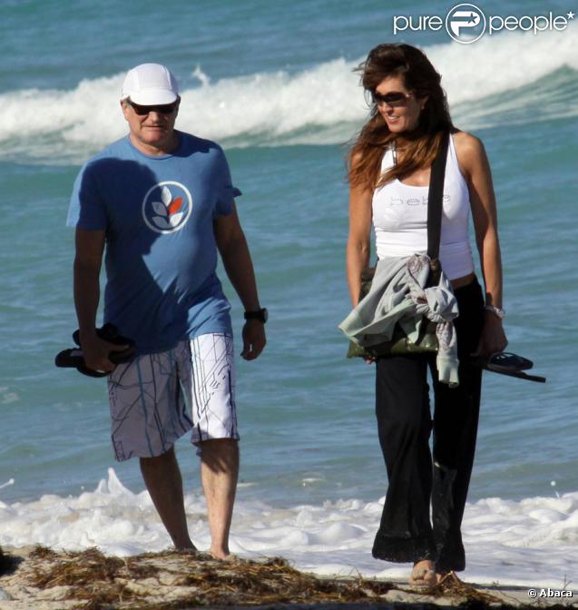 Robin Williams sur une plage de Miami en mars 2009 