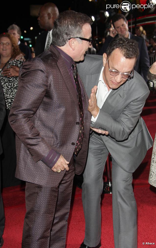 Robin Williams et Tom Hanks lors de la première du film Papy-Sitter (Old Dogs) à Hollywood le 9 novembre 2009
