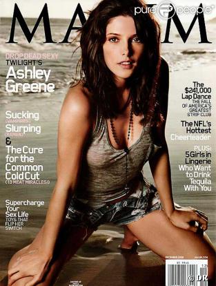 Ashley Greene, la star de  Twilight , en couverture de  Maxim , décembre 2009.